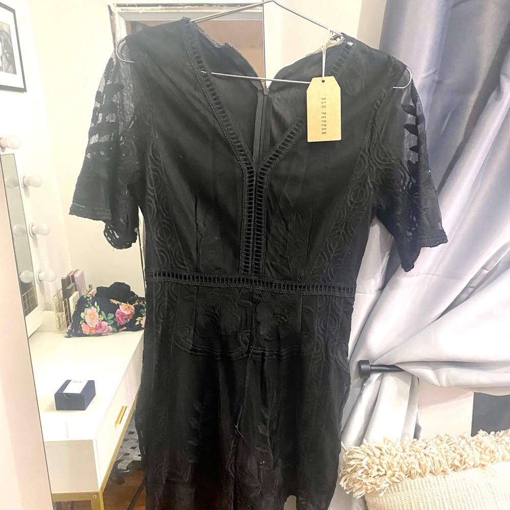 Black lace romper